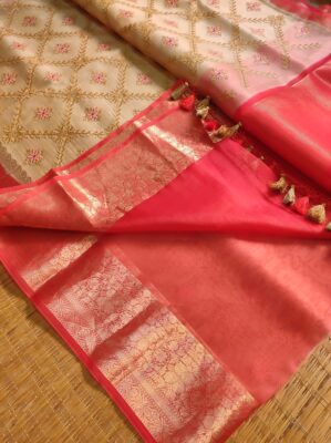 Pure Organza Silk Sarees With Blouse (1)