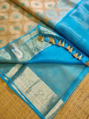 Pure Organza Silk Sarees With Blouse (16)