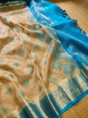 Pure Organza Silk Sarees With Blouse (17)
