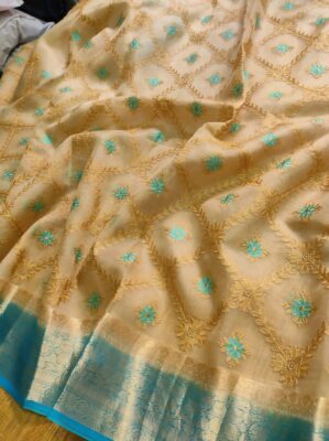 Pure Organza Silk Sarees With Blouse (19)