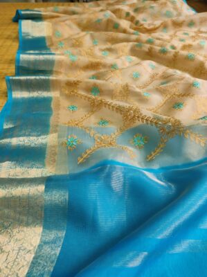 Pure Organza Silk Sarees With Blouse (2)