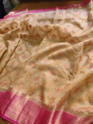 Pure Organza Silk Sarees With Blouse (23)