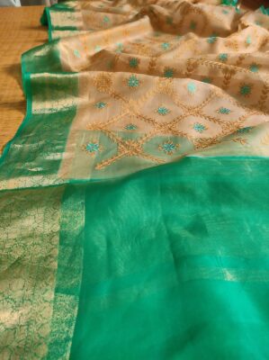 Pure Organza Silk Sarees With Blouse (27)