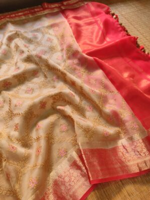 Pure Organza Silk Sarees With Blouse (29)