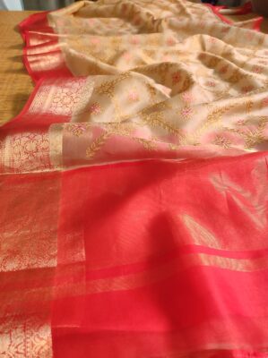 Pure Organza Silk Sarees With Blouse (3)
