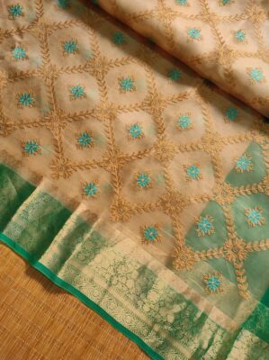 Pure Organza Silk Sarees With Blouse (6)