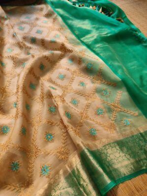Pure Organza Silk Sarees With Blouse (9)