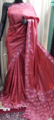 Pure Tussar Cutwork Sarees With Blouse (2)