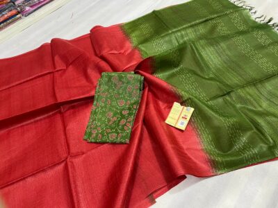 Pure Tussar Fancy Stipes Sarees (1)