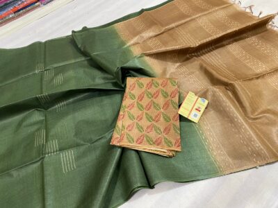 Pure Tussar Fancy Stipes Sarees (2)