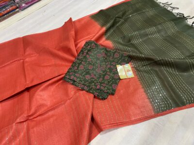 Pure Tussar Fancy Stipes Sarees (4)