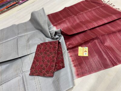 Pure Tussar Fancy Stipes Sarees (8)