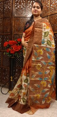 Pure Tussar Silk Handpainted Sarees (6)