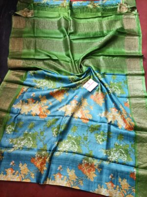 Pure Tussar Silk With Zari Border (1)