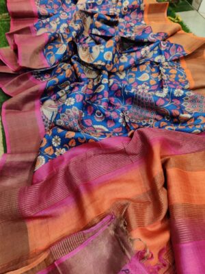 Pure Tussar Silk With Zari Border (11)