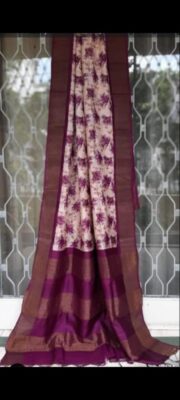 Pure Tussar Silk With Zari Border (3)