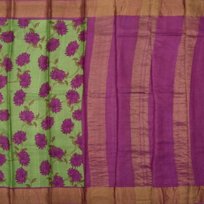 Pure Tussar Silk With Zari Border (36)