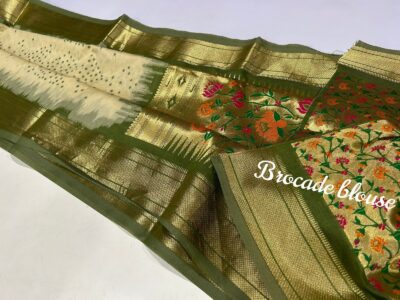 Kosa Silk With Bandini Prints With Blouse (12)