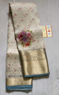 Pure Kora Floral Sarees With Price (55)
