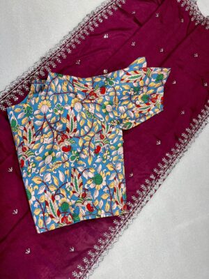 Chinnon Crepe Embroidary Sarees (17)
