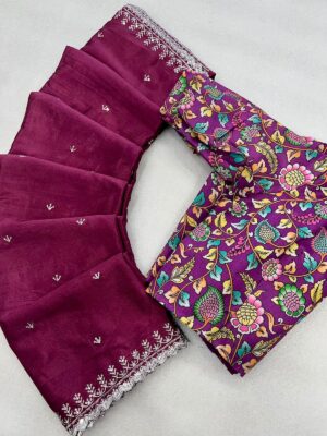 Chinnon Crepe Embroidary Sarees (22)