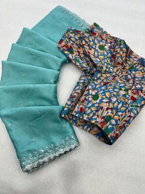 Chinnon Crepe Embroidary Sarees (24)