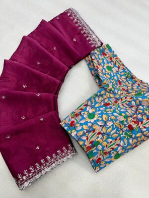 Chinnon Crepe Embroidary Sarees (9)