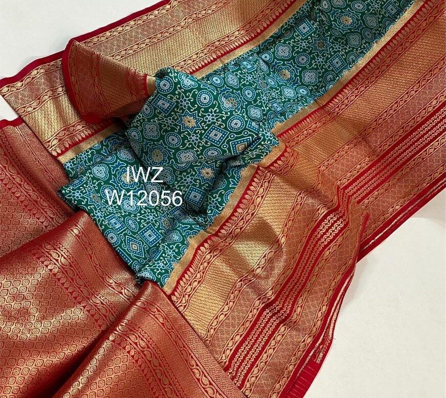 New Banarasi Ajrakh Weaving Sarees (6)