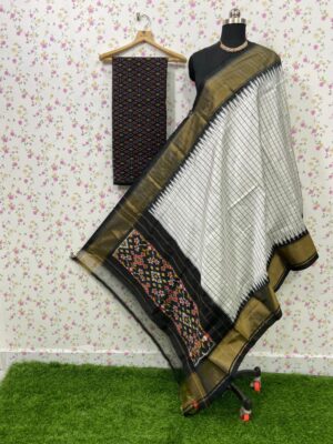 Pure Ikkath Silk Dress Materials Online (1)