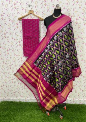 Pure Ikkath Silk Dress Materials Online (26)