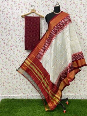 Pure Ikkath Silk Dress Materials Online (3)