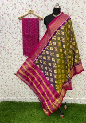Pure Ikkath Silk Dress Materials Online (39)