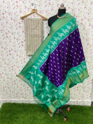 Pure Ikkath Silk Dress Materials Online (57)
