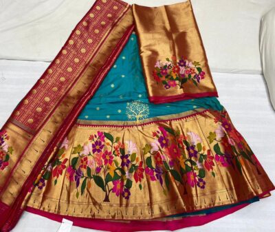 Semi Stritched Banaras Soft Silk Lehangas (14)
