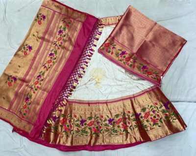 Semi Stritched Banaras Soft Silk Lehangas (18)