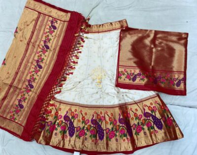 Semi Stritched Banaras Soft Silk Lehangas (19)