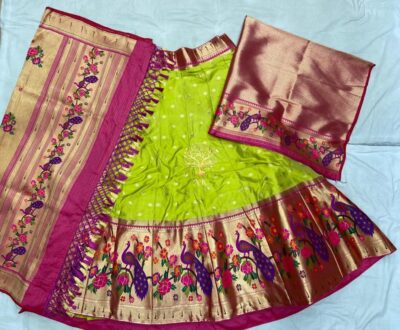 Semi Stritched Banaras Soft Silk Lehangas (20)