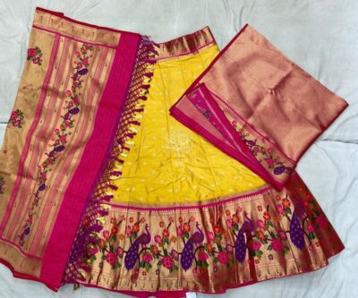 Semi Stritched Banaras Soft Silk Lehangas (3)