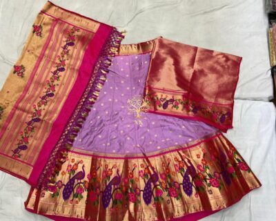 Semi Stritched Banaras Soft Silk Lehangas (7)