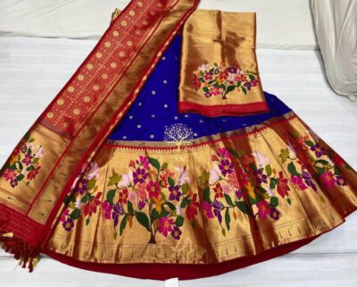 Semi Stritched Banaras Soft Silk Lehangas (9)