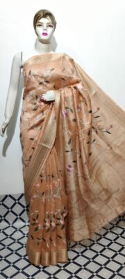 Beautiful Linen Silk Embroidary Sarees (16)