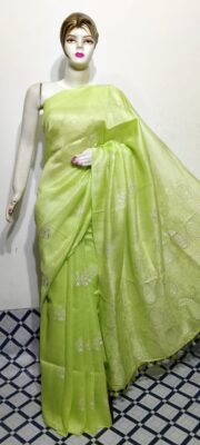 Beautiful Linen Silk Embroidary Sarees (25)