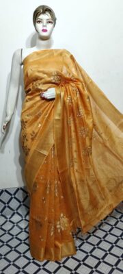 Beautiful Linen Silk Embroidary Sarees (27)