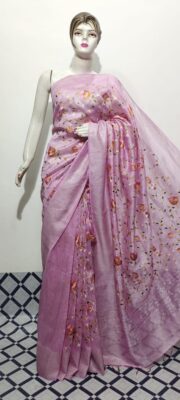 Beautiful Linen Silk Embroidary Sarees (28)