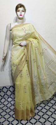 Beautiful Linen Silk Embroidary Sarees (29)