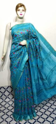 Beautiful Linen Silk Embroidary Sarees (32)