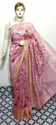 Beautiful Linen Silk Embroidary Sarees (36)