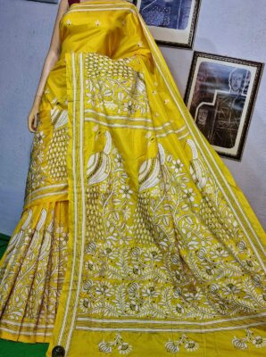 Blended Banglori Silk Kantha Work Sarees (12)