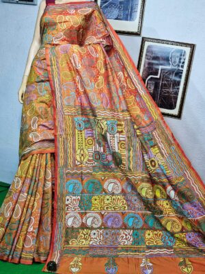Blended Banglori Silk Kantha Work Sarees (15)