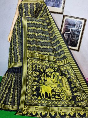 Blended Banglori Silk Kantha Work Sarees (3)